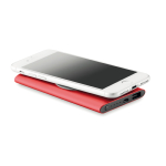 Powerbank wireless da 4.000 mAh in alluminio Powercard Chargepad color rosso quarta vista