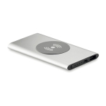 Powerbank wireless da 4.000 mAh in alluminio Powercard Chargepad color argento opaco