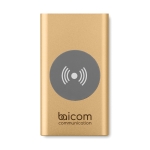 Powerbank wireless da 4.000 mAh in alluminio Powercard Chargepad color champagne terza vista principale