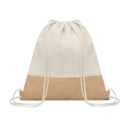 Zainetto promozionale doppio materiale manici lunghi 160g/m² Natural color beige