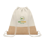 Zainetto promozionale doppio materiale manici lunghi 160g/m² Natural color beige vista principale