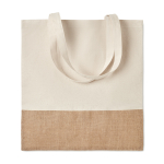 Borsa cotone personalizzata con fondo in finta juta 160 g/m2 Natural color beige