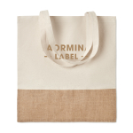 Borsa cotone personalizzata con fondo in finta juta 160 g/m2 Natural color beige vista principale
