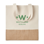 Borsa cotone personalizzata con fondo in finta juta 160 g/m2 Natural color beige seconda vista principale