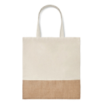 Borsa cotone personalizzata con fondo in finta juta 160 g/m2 Natural