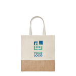 Borsa cotone personalizzata con fondo in finta juta 160 g/m2 Natural vista area di stampa