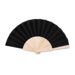 Ventaglio personalizzato in legno e policotone colorato Woodster color nero