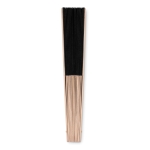 Ventaglio personalizzato in legno e policotone colorato Woodster color nero seconda vista