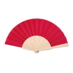 Ventaglio personalizzato in legno e policotone colorato Woodster color rosso