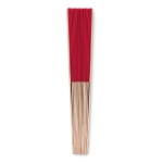 Ventaglio personalizzato in legno e policotone colorato Woodster color rosso seconda vista