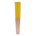 Ventaglio personalizzato in legno e policotone colorato Woodster color giallo seconda vista