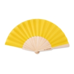 Ventaglio personalizzato in legno e policotone colorato Woodster color giallo vista principale