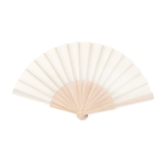 Ventaglio personalizzato in legno e policotone colorato Woodster color beige