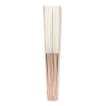 Ventaglio personalizzato in legno e policotone colorato Woodster color beige seconda vista