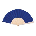 Ventaglio personalizzato in legno e policotone colorato Woodster color blu reale