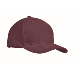 Cappelli baseball 6 pannelli cotone pettinato regolabile Cottonstyle color bordò