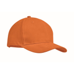 Cappelli baseball 6 pannelli cotone pettinato regolabile Cottonstyle color arancione