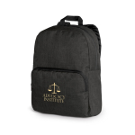 Zaino in poliestere per portatile con ampio spazio di archiviazione 14'' color nero immagine con logo