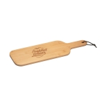 Tagliere di legno pubblicitario a forma di bottiglia con cordino Slim color naturale immagine con logo