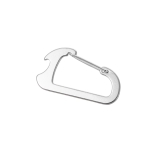 Apribottiglie promozionale a forma di moschettone d'alluminio AluClip color argento