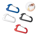Apribottiglie promozionale a forma di moschettone d'alluminio AluClip