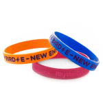 Braccialetti in silicone da personalizzare con il logo in Bassorilievo color arancione ottava vista