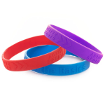 Braccialetti in silicone economici personalizzati con Altorilievo color rosso ottava vista