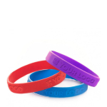 Braccialetti in silicone economici personalizzati con Altorilievo color rosso vista area di stampa