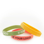 Braccialetto di gomma per eventi del colore che preferite Custom color multicolore vista area di stampa