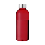 Bottigliette di plastica personalizzate tappo in alluminio 600ml City color rosso trasparente seconda vista frontale