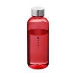 Bottigliette di plastica personalizzate tappo in alluminio 600ml City color rosso trasparente vista con stampa tampografica