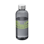 Bottigliette di plastica personalizzate tappo in alluminio 600ml City color nero trasparente seconda vista con logo
