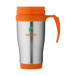 Bicchiere termico take away con manico colorato 400ml Barista color arancione