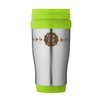 Bicchiere termico take away con manico colorato 400ml Barista color lime vista con logo