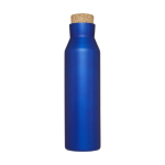 Bottiglia personalizzata con tappo in sughero 590ml Avenue Park color blu seconda vista frontale