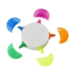 Set evidenziatori promozionali a forma di fiore 5 colori Flower color bianco