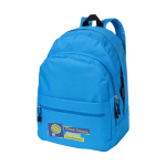 Zaino promozionale tanti colori doppio scomparto tasca frontale Teens color blu seconda vista con stampa in serigrafia
