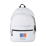 Zaino promozionale tanti colori doppio scomparto tasca frontale Teens color bianco seconda vista con stampa in serigrafia