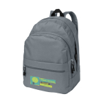 Zaino promozionale tanti colori doppio scomparto tasca frontale Teens color grigio seconda vista con stampa in serigrafia