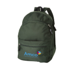 Zaino promozionale tanti colori doppio scomparto tasca frontale Teens color verde vista con stampa serigrafica