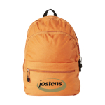 Zaino promozionale tanti colori doppio scomparto tasca frontale Teens color arancione seconda vista con stampa in serigrafia