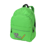 Zaino promozionale tanti colori doppio scomparto tasca frontale Teens color verde chiaro  vista con stampa serigrafica