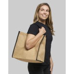 Shopper juta personalizzabili per la spesa chiusura in velcro Jute Edge color nero immagine stile di vita