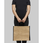 Shopper juta personalizzabili per la spesa chiusura in velcro Jute Edge color nero immagine stile di vita 2