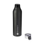 Borraccia alluminio da personalizzare finitura mate Aluring 650ml color nero vista con stampa tampografica