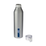 Borraccia alluminio da personalizzare finitura mate Aluring 650ml color argento vista con stampa tampografica