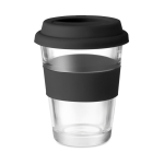 Bicchiere take away con tappo e fascia silicone 350ml Takeaway Cristal color nero terza vista