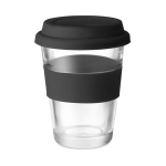 Bicchiere take away con tappo e fascia silicone 350ml Takeaway Cristal color nero quarta vista