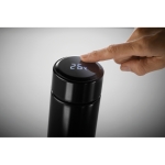 Thermos personalizzati con termometro touch a LED sul tappo 450ml Touch color nero quinta vista
