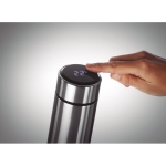 Thermos personalizzati con termometro touch a LED sul tappo 450ml Touch color argento opaco quarta vista